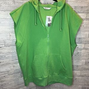 DSG size xl green zip up sleeveless hoodie NWT